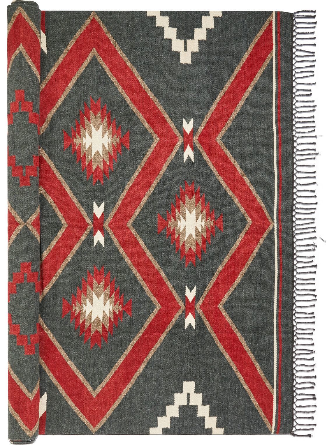 RRL Fringed WoolBlend Jacquard Rug RRL