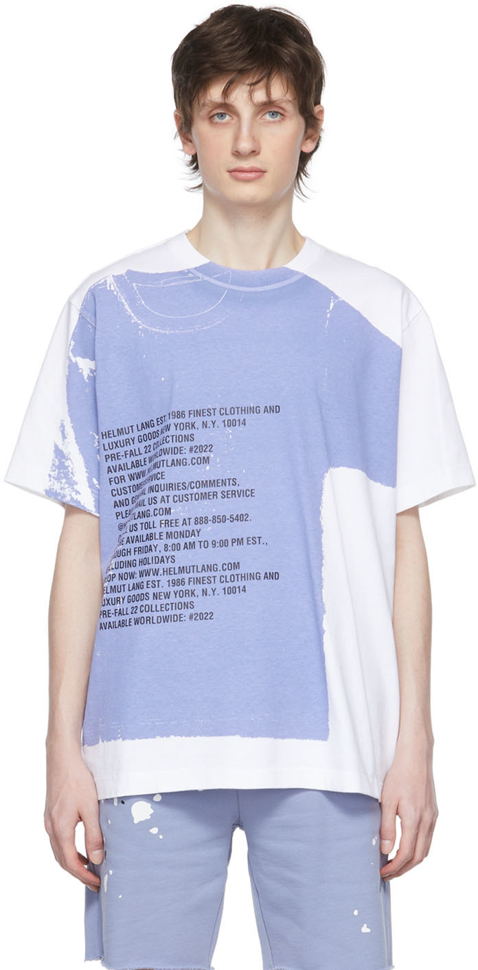 Helmut Lang White Cotton T-Shirt Helmut Lang