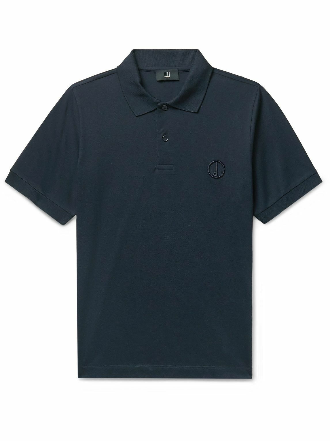 Dunhill - Logo-Embroidered Cotton-Piqué Polo Shirt - Blue Dunhill