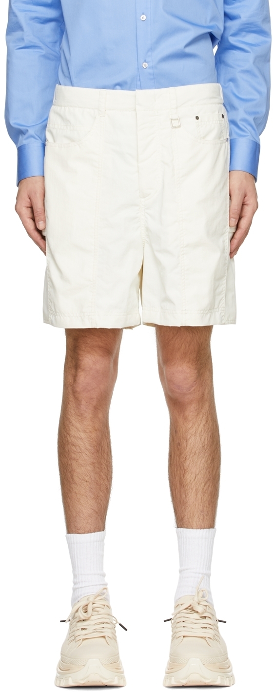 off white nylon shorts