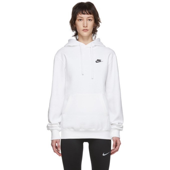 nike white club hoodie