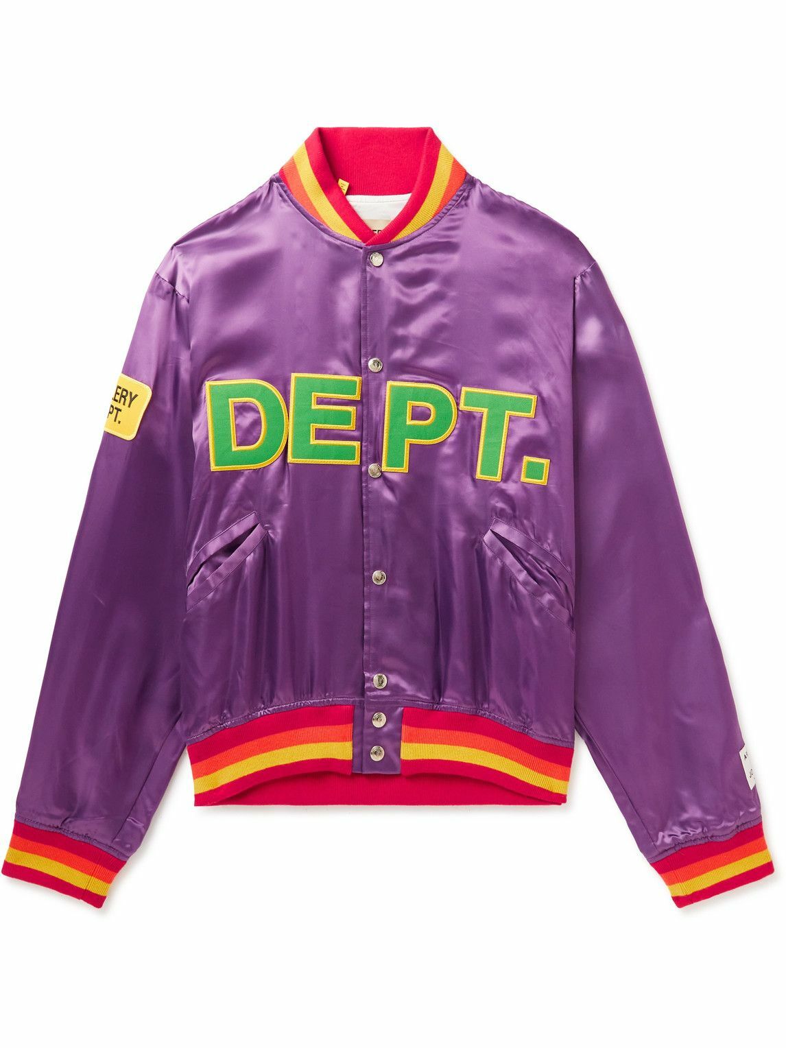 Gallery Dept. MVP Embroidered Satin Bomber Jacket Purple Gallery Dept.