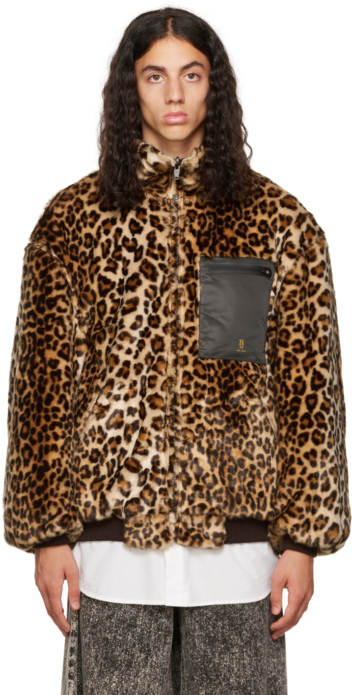 R13 Brown Leopard Reversible Jacket R13