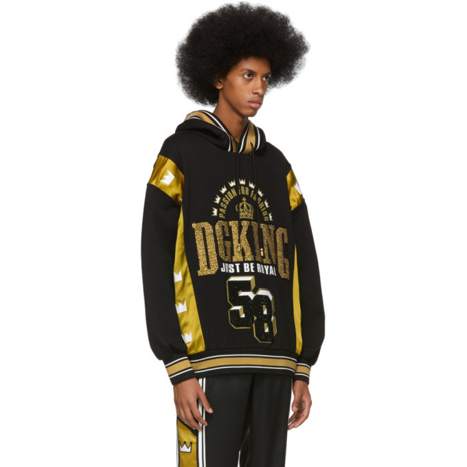 Dolce and Gabbana Black and Gold DG King Hoodie Dolce & Gabbana