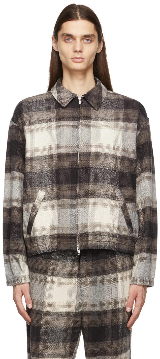 off white plaid jacket