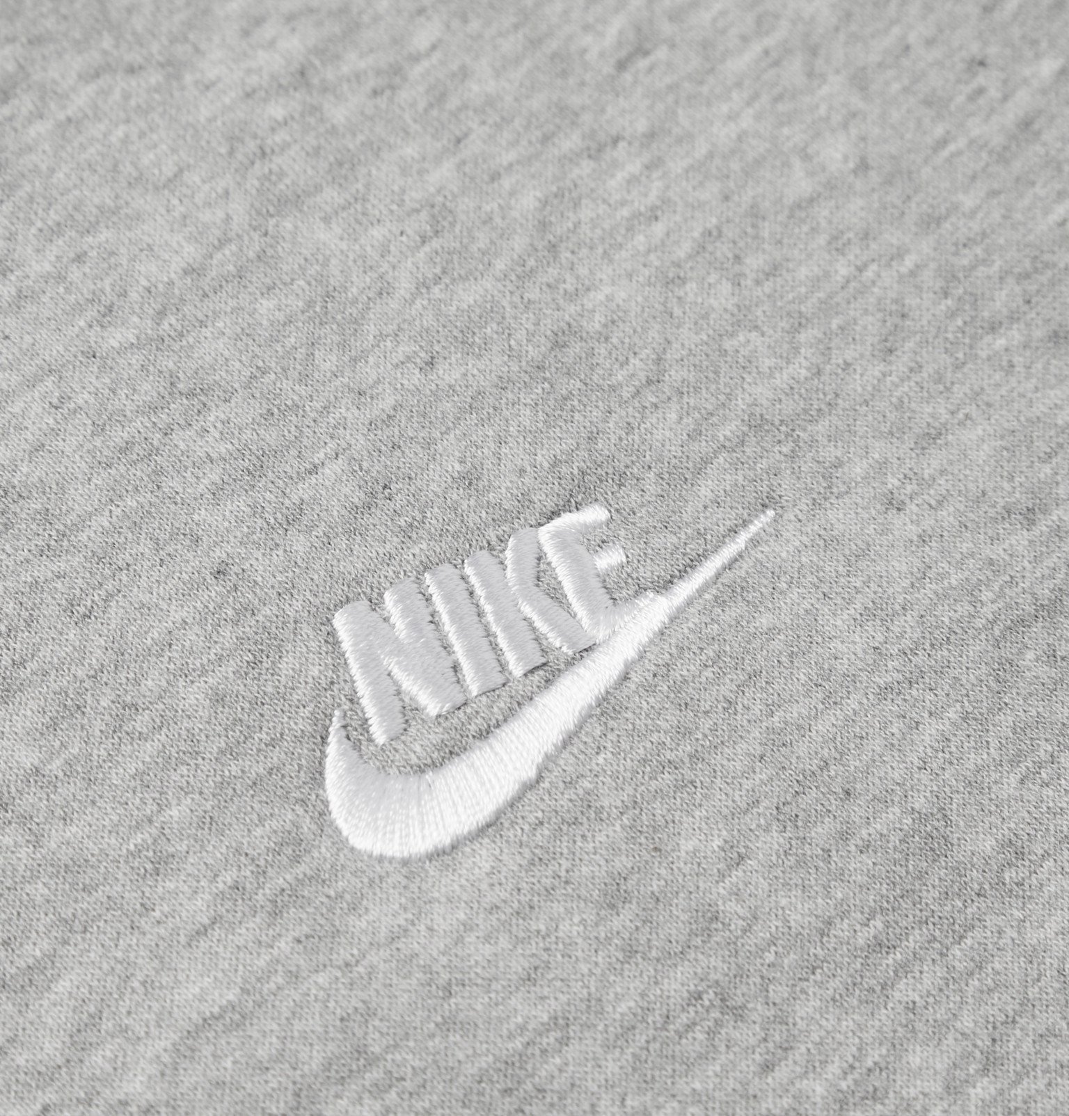 Nike - Sportswear Mélange Logo-Embroidered Fleece-Back Cotton-Blend ...