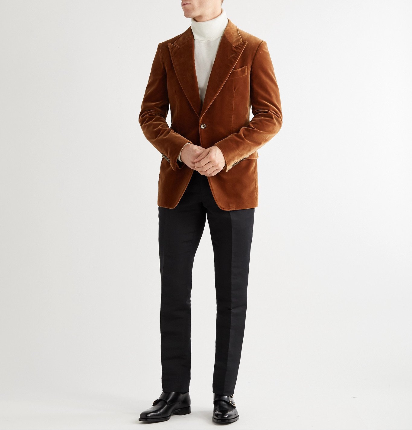 TOM FORD - Shelton Slim-Fit Cotton-Velvet Blazer - Brown TOM FORD