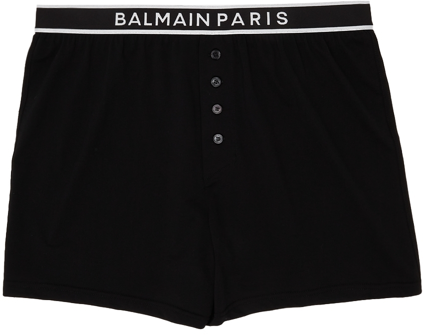 Balmain Black Cotton Boxers Balmain