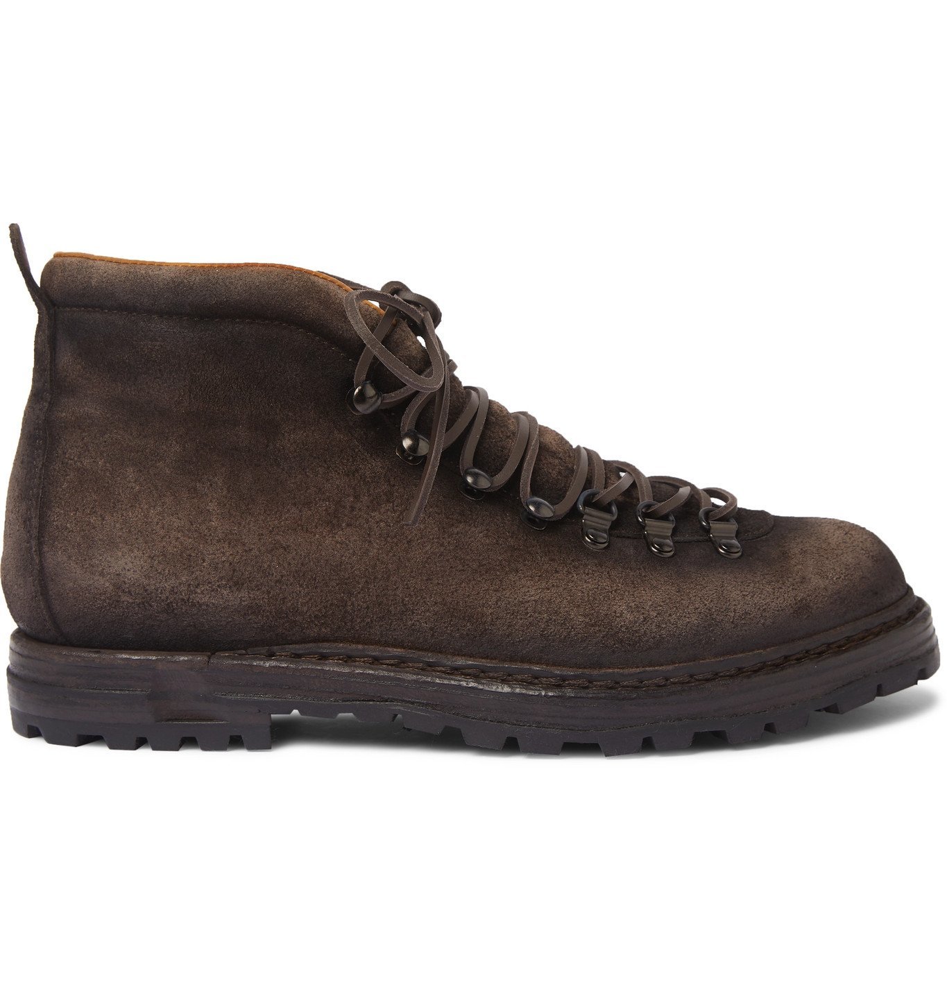Officine Creative - Artik Shearling-Lined Burnished-Suede Boots - Brown ...
