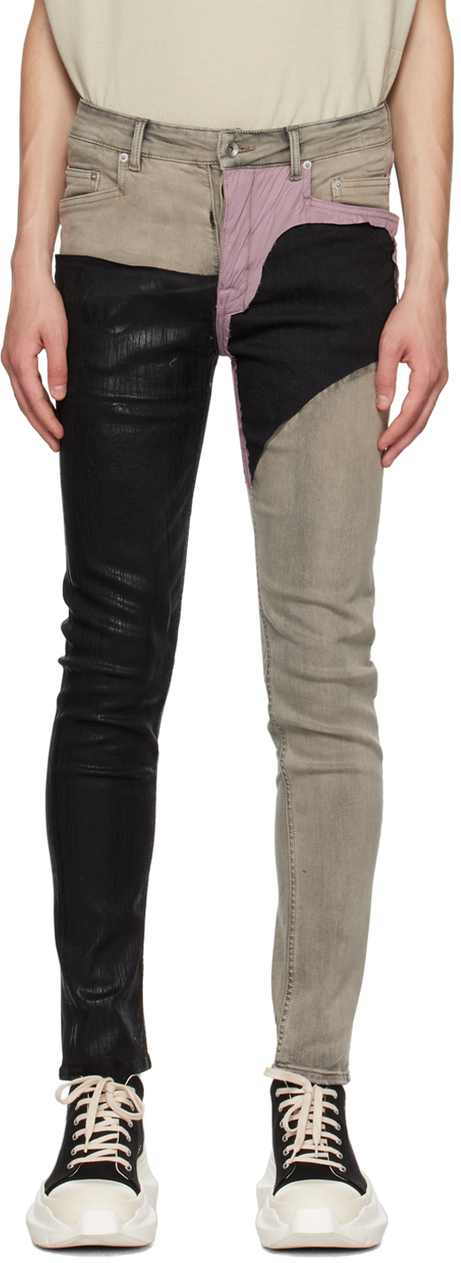 Rick Owens DRKSHDW Black & Gray Tyrone Cut Jeans Rick Owens Drkshdw