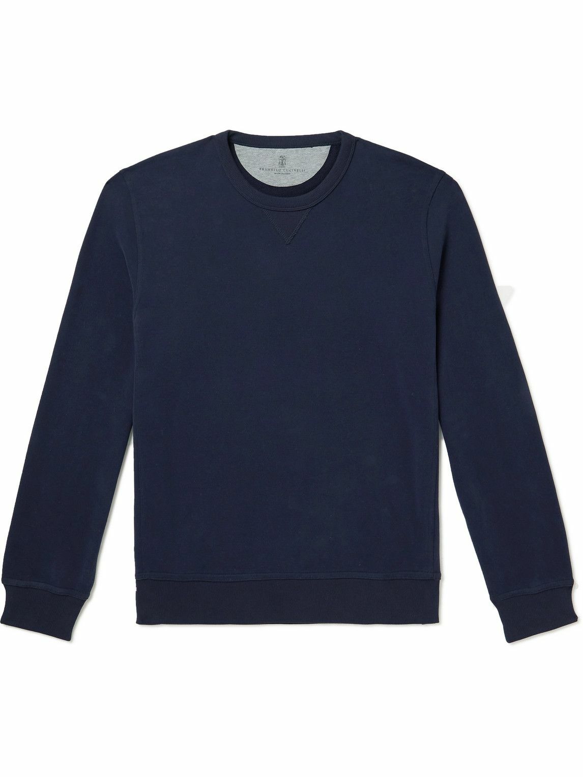 Brunello Cucinelli - Cotton-Jersey Sweatshirt - Blue Brunello Cucinelli