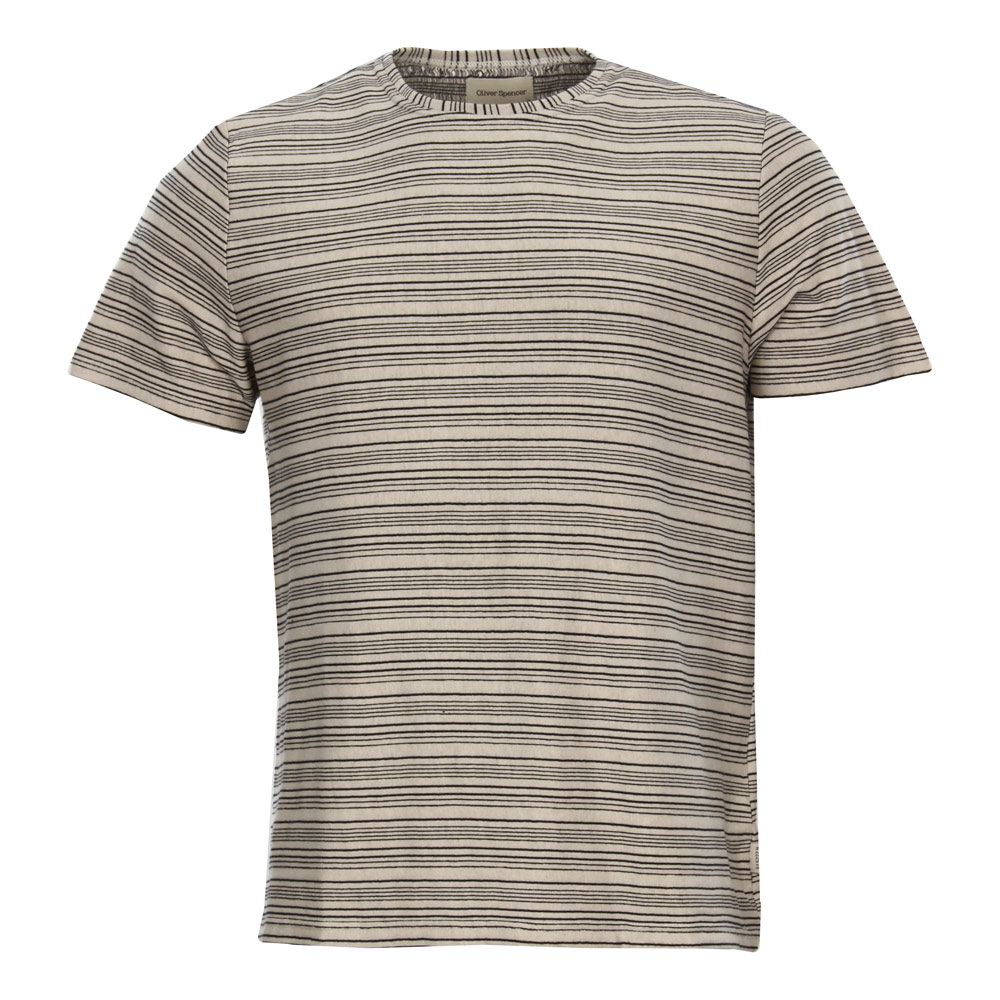 Conduit T Shirt - Ecru / Navy Stripe