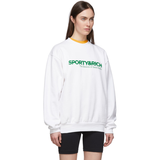 Sporty and Rich White Science Sweatshirt Sporty and Rich