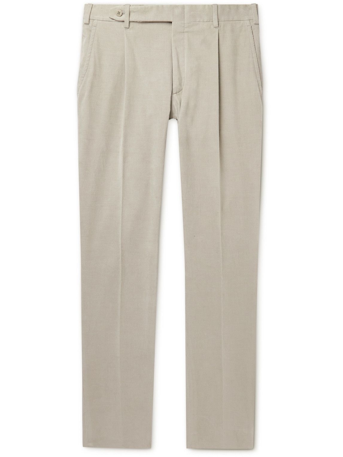 Brioni - Amalfi Straight-Leg Stretch-Cotton Corduroy Trousers - Brown ...