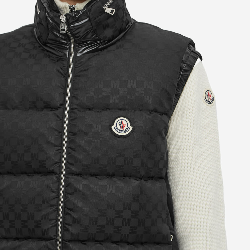 Monogram Moncler Moncler Men's Kita Monogrammed Gilet in Black Moncler