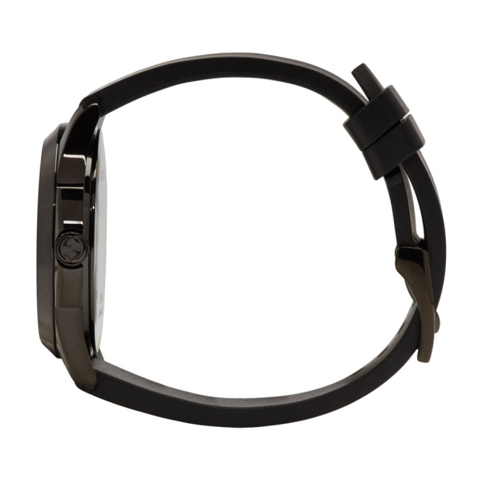 Gucci Black G-Timeless Angry Cat Watch 