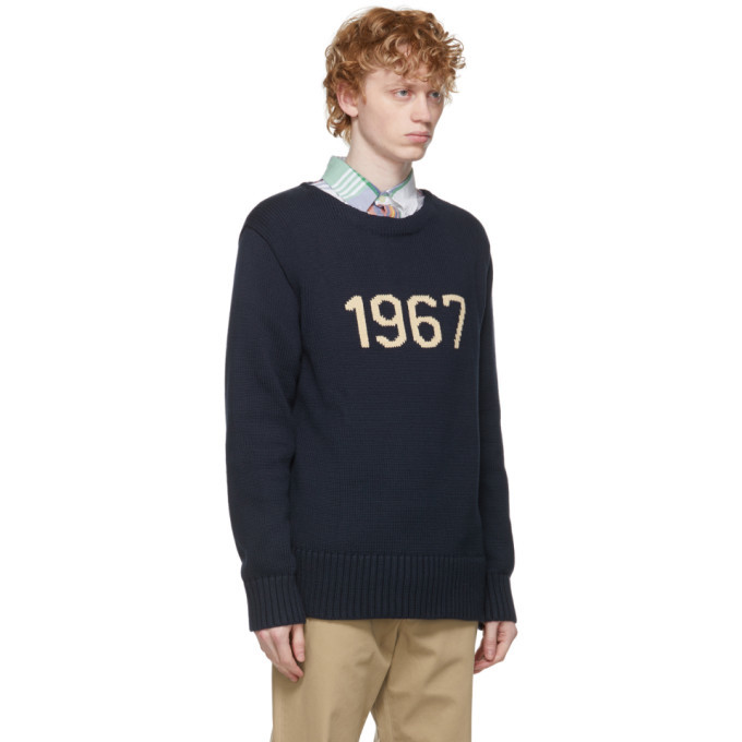 Polo Ralph Lauren Navy and Off-White 1967 Sweater Polo Ralph Lauren