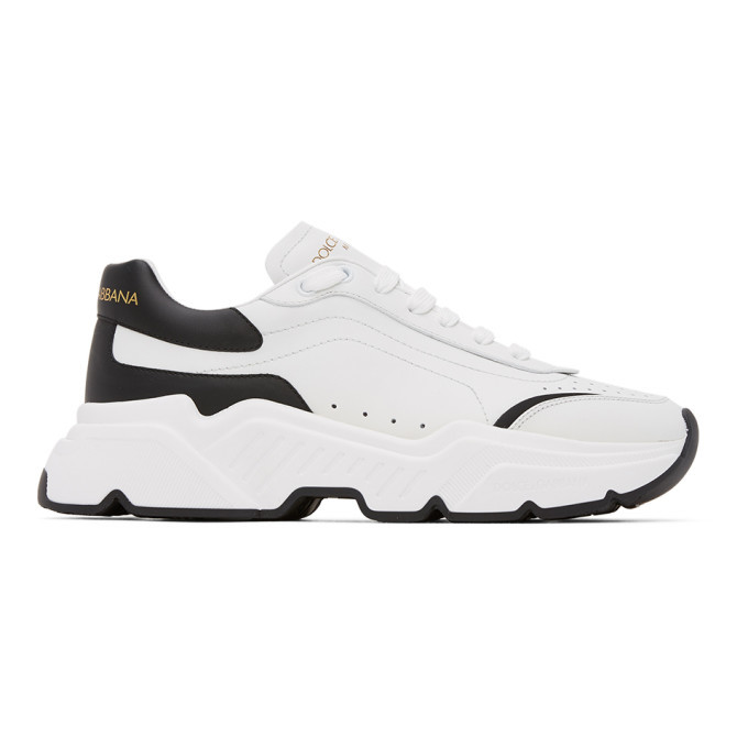Dolce & Gabbana White Black Graffiti Daymaster Sneakers Shoes