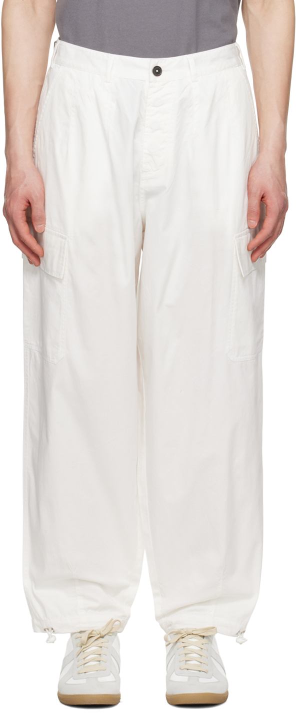 Universal Works White Loose Cargo Pants Universal Works