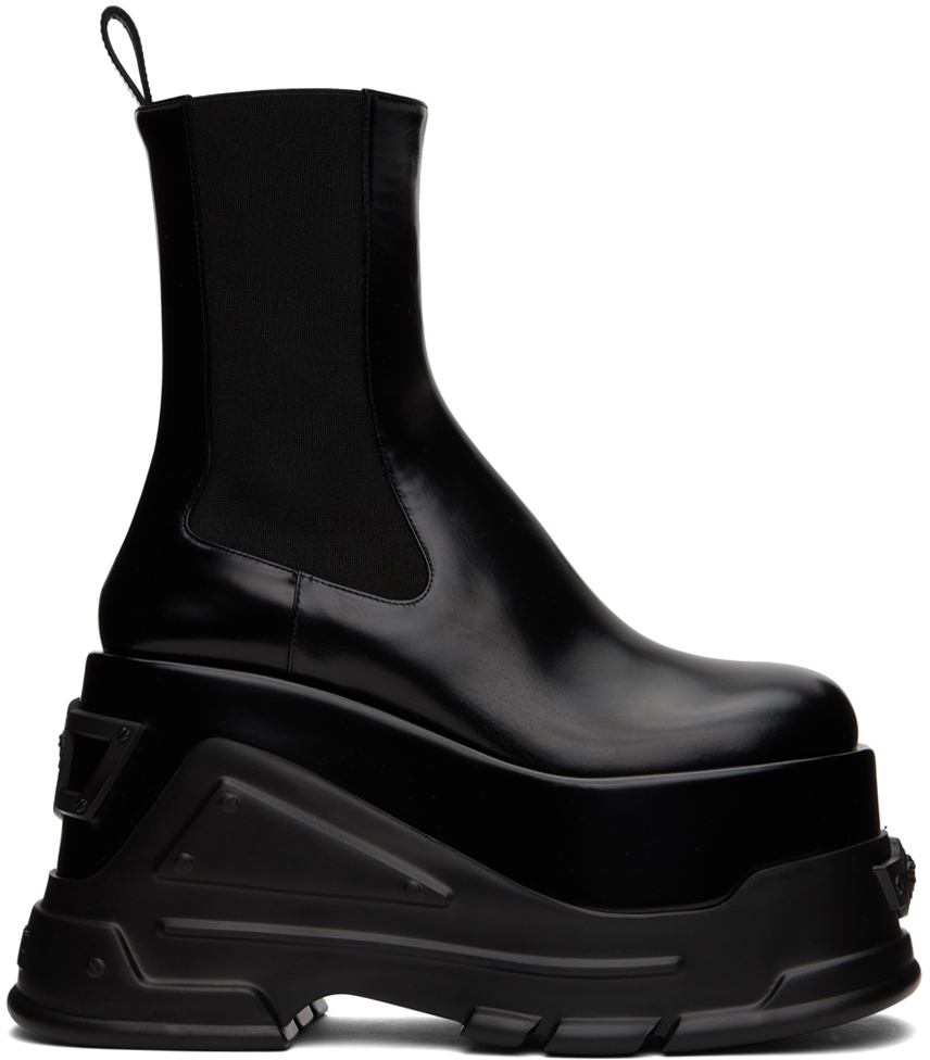 Versace Black Medusa Anthem Boots Versace