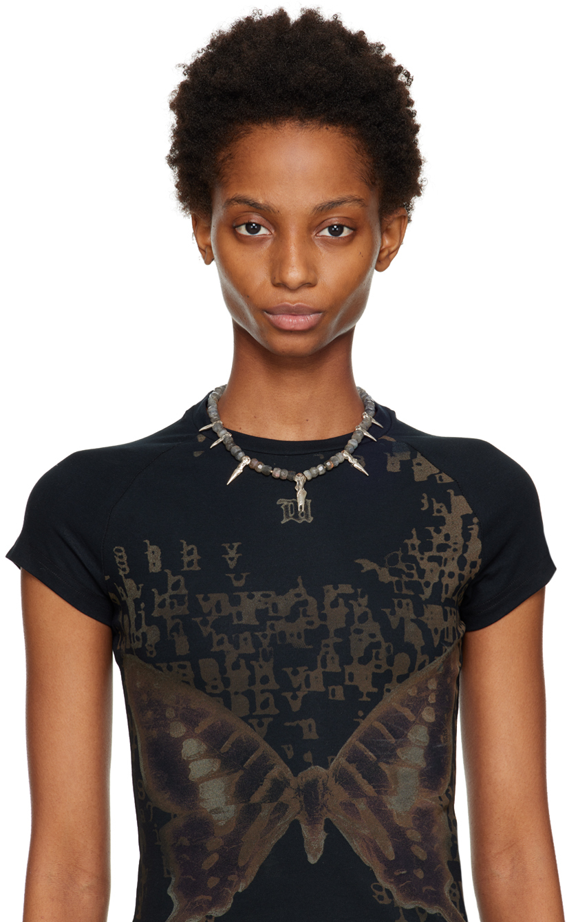 MISBHV Silver & Gray Spike Necklace MISBHV