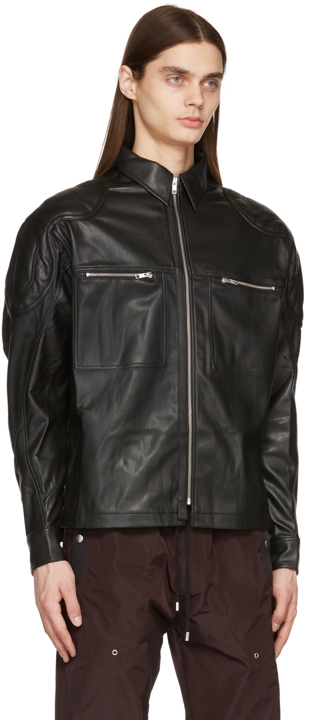 GmbH Black Faux-Leather Jacket GmbH