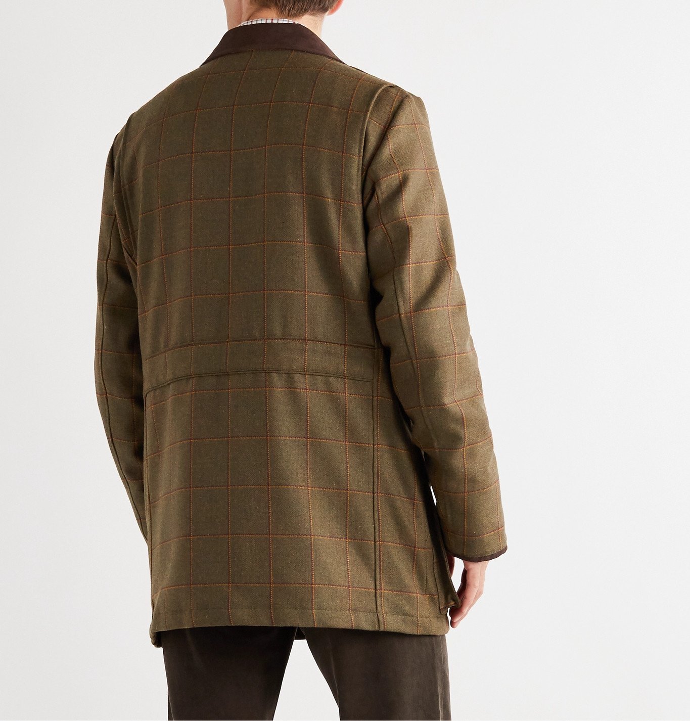Purdey - Checked Herringbone Wool-Tweed Coat - Green Purdey