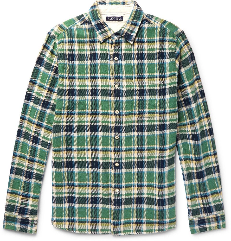 Alex Mill - Checked Cotton-Flannel Shirt - Green Alex Mill