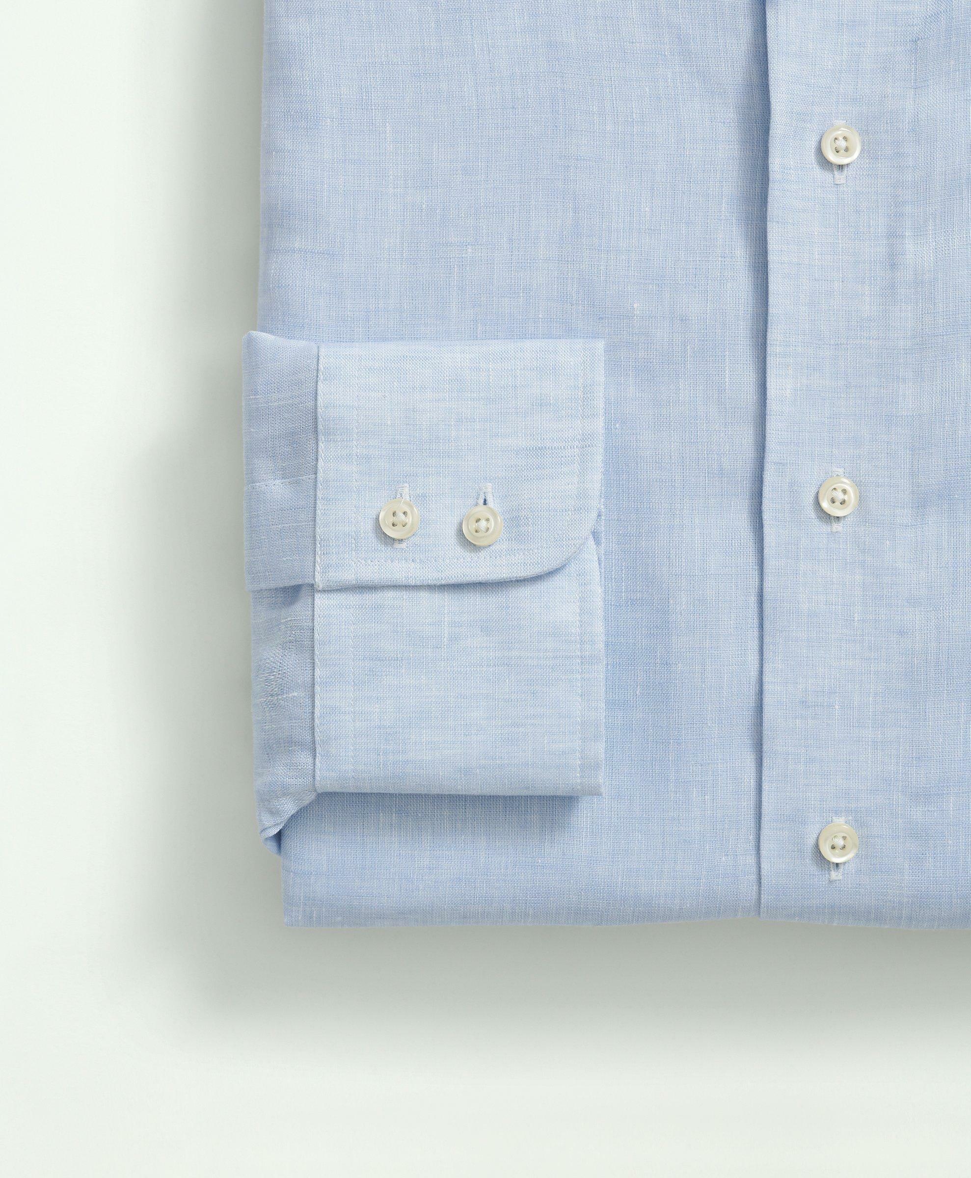 Brooks Brothers Men's X Thomas Mason Linen Poplin English Spread Collar | Light Blue