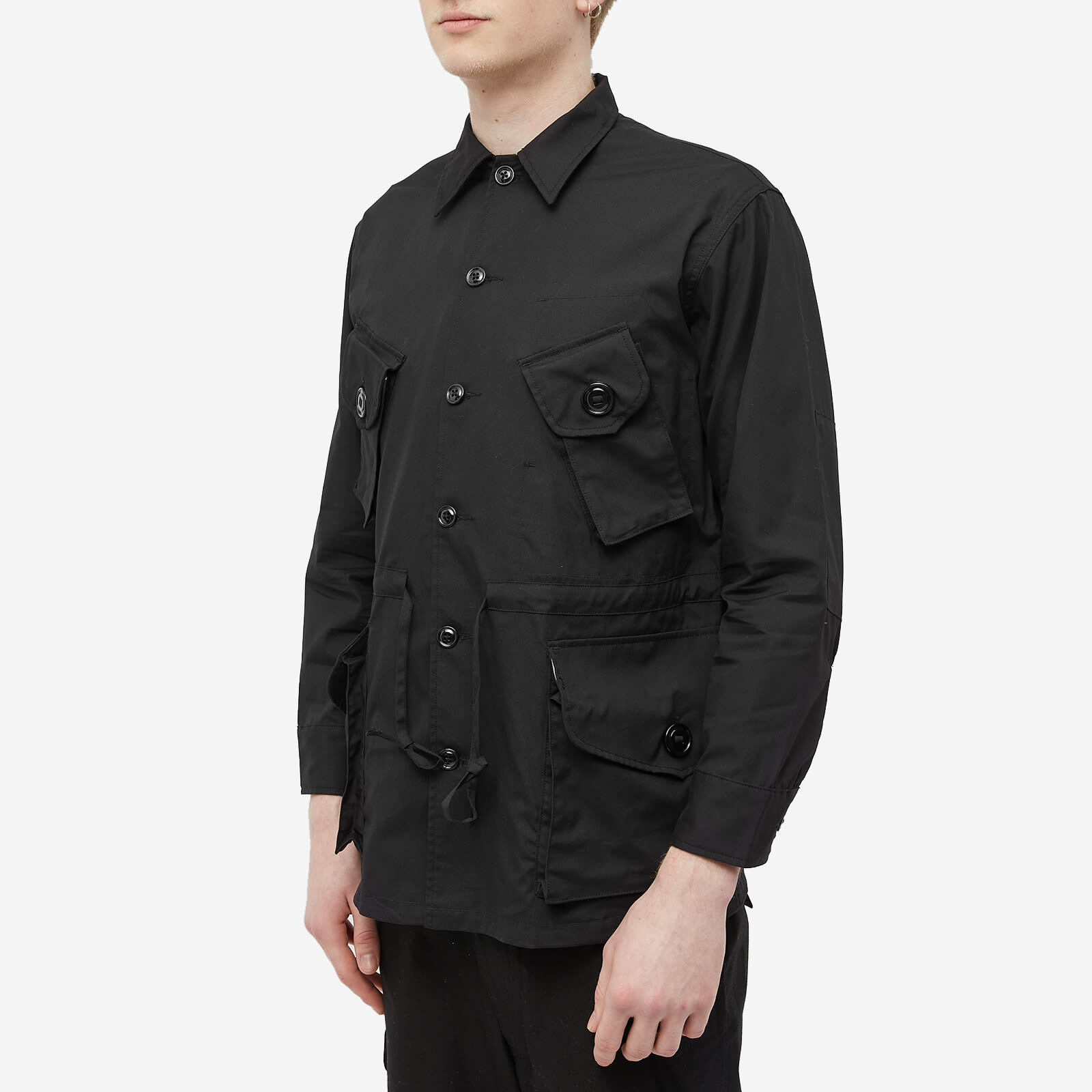 Monitaly Men's Type B Military Half Coat in Vancloth Oxford Black Monitaly