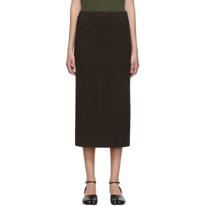 Our Legacy Brown Compact Rib Tube Skirt Our Legacy