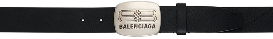 Photo: Balenciaga Black Logo Belt