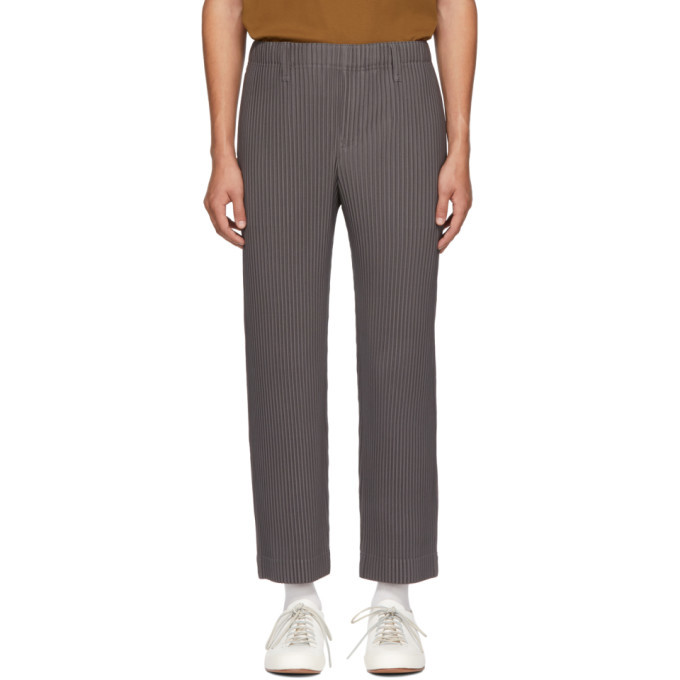 Homme Plisse Issey Miyake Grey Tailored Pleats Trousers Homme