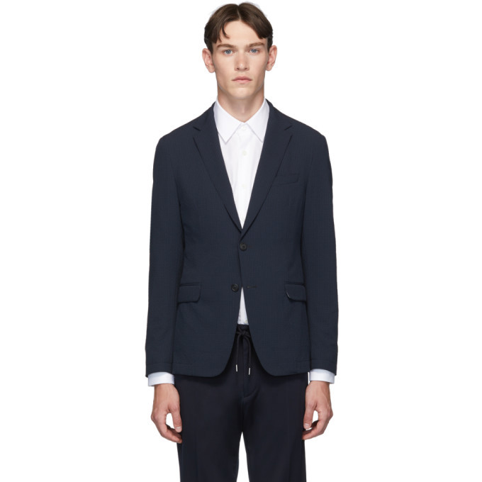 Boss Navy Seersucker Nort Blazer BOSS