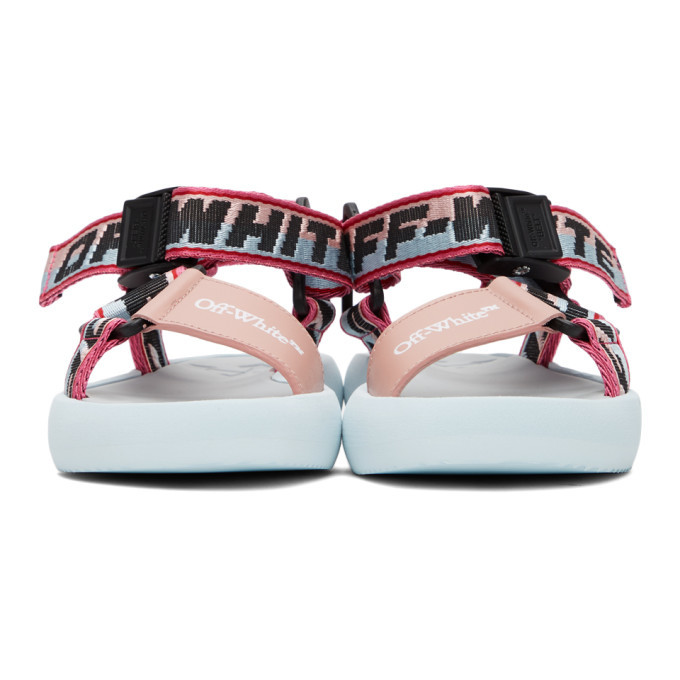 off white pink and blue sandals