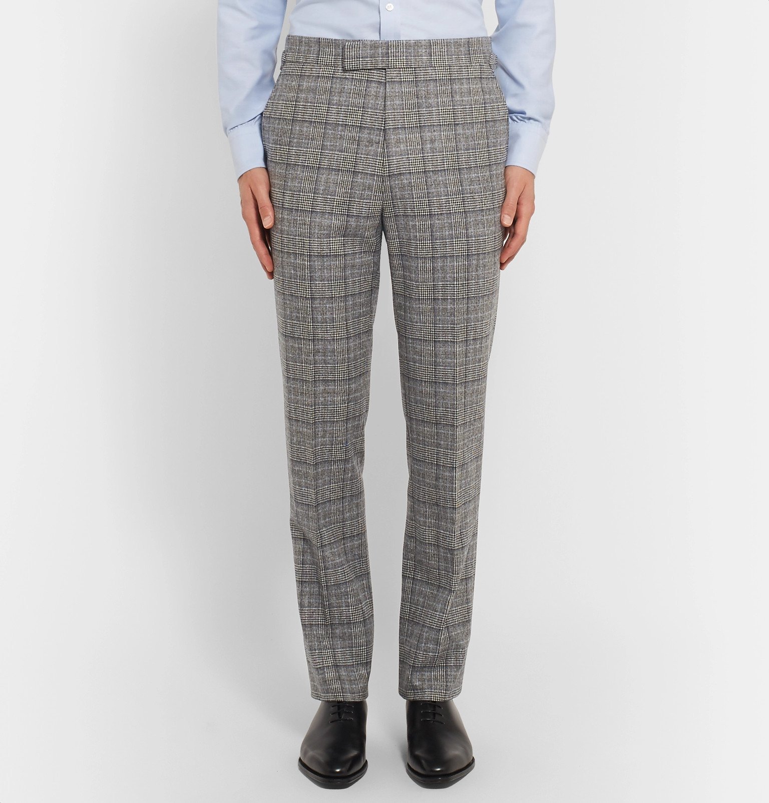 Kingsman - Grey Checked Wool Suit Trousers - Gray Kingsman