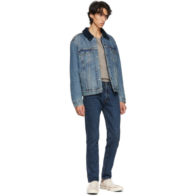 levi's indigo type iii sherpa denim jacket