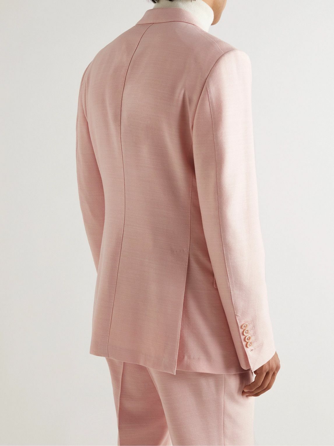 TOM FORD - Grain de Poudre Silk, Wool and Mohair-Blend Suit Jacket - Pink  TOM FORD