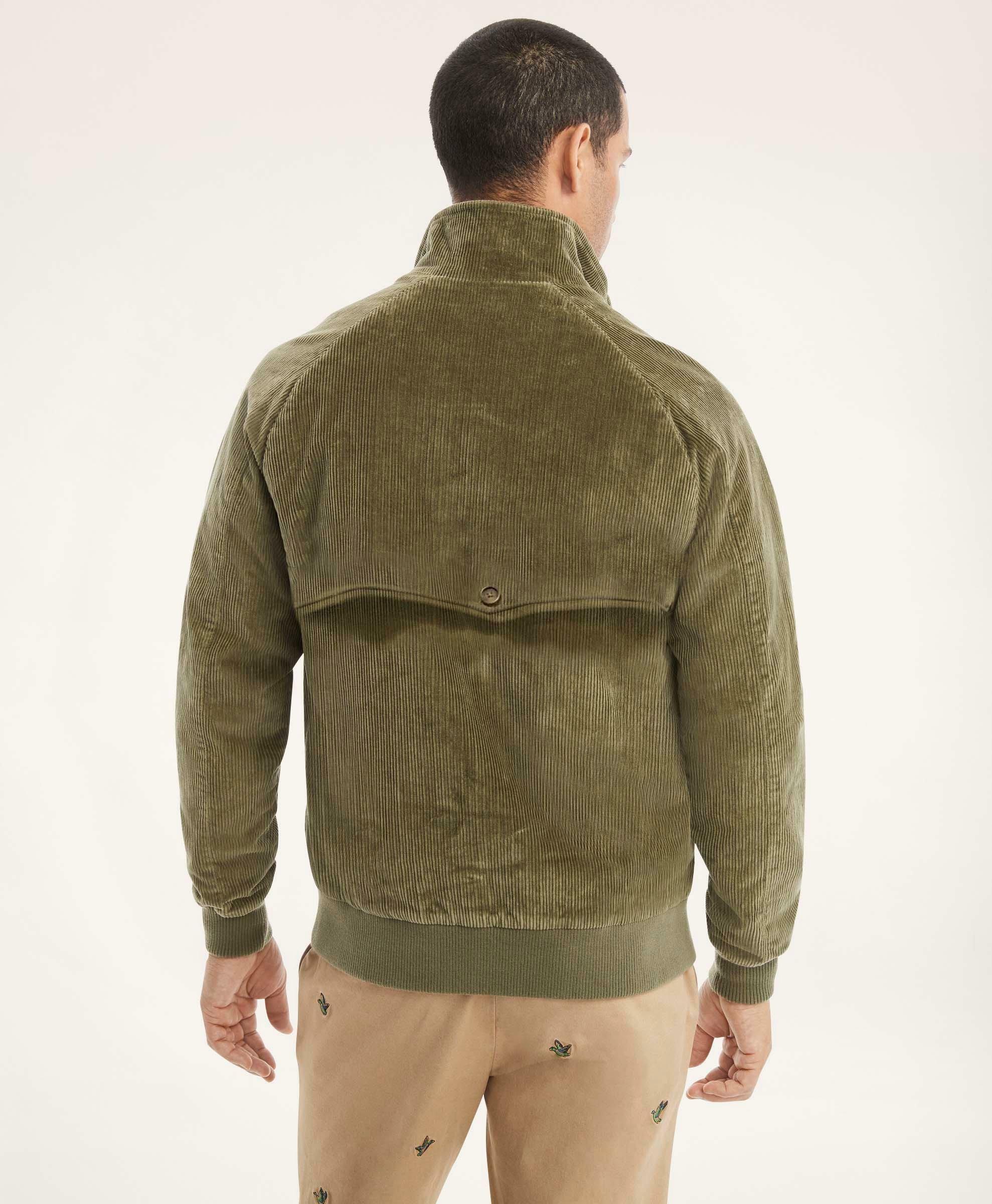 Brooks Brothers Men's Wide Wale Corduroy Harrington Jacket | Olive ...