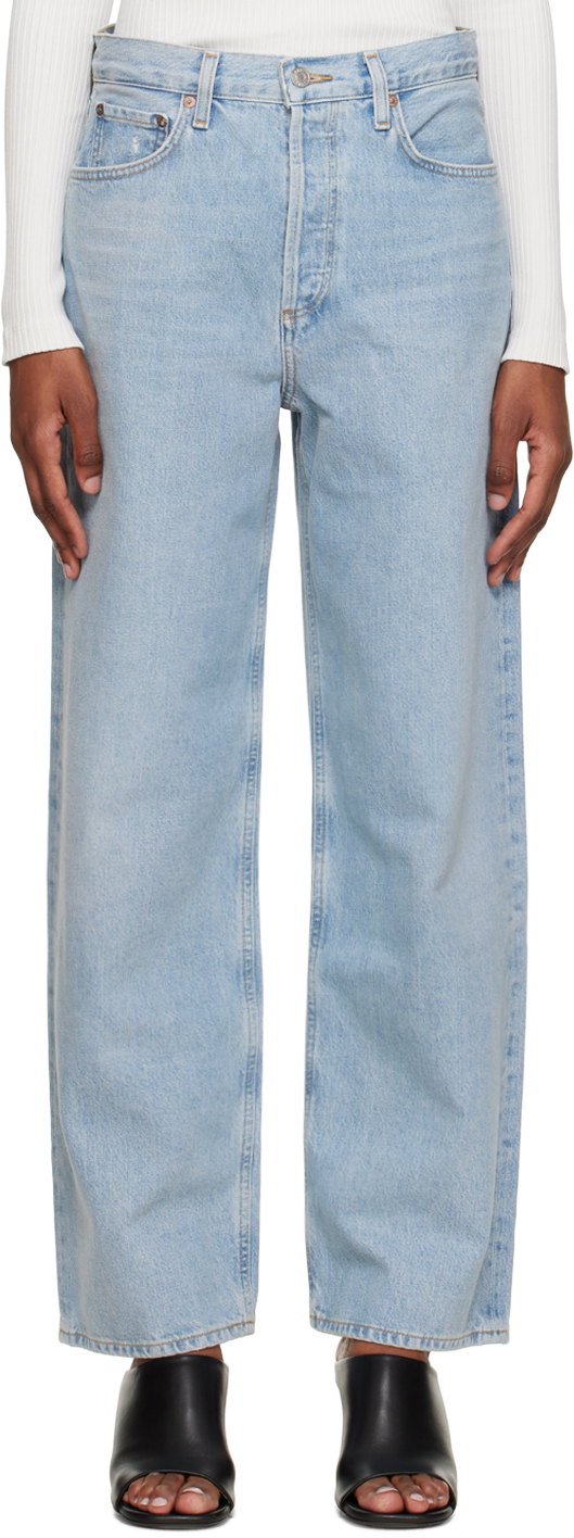 AGOLDE Blue Low Slung Baggy Jeans AGOLDE