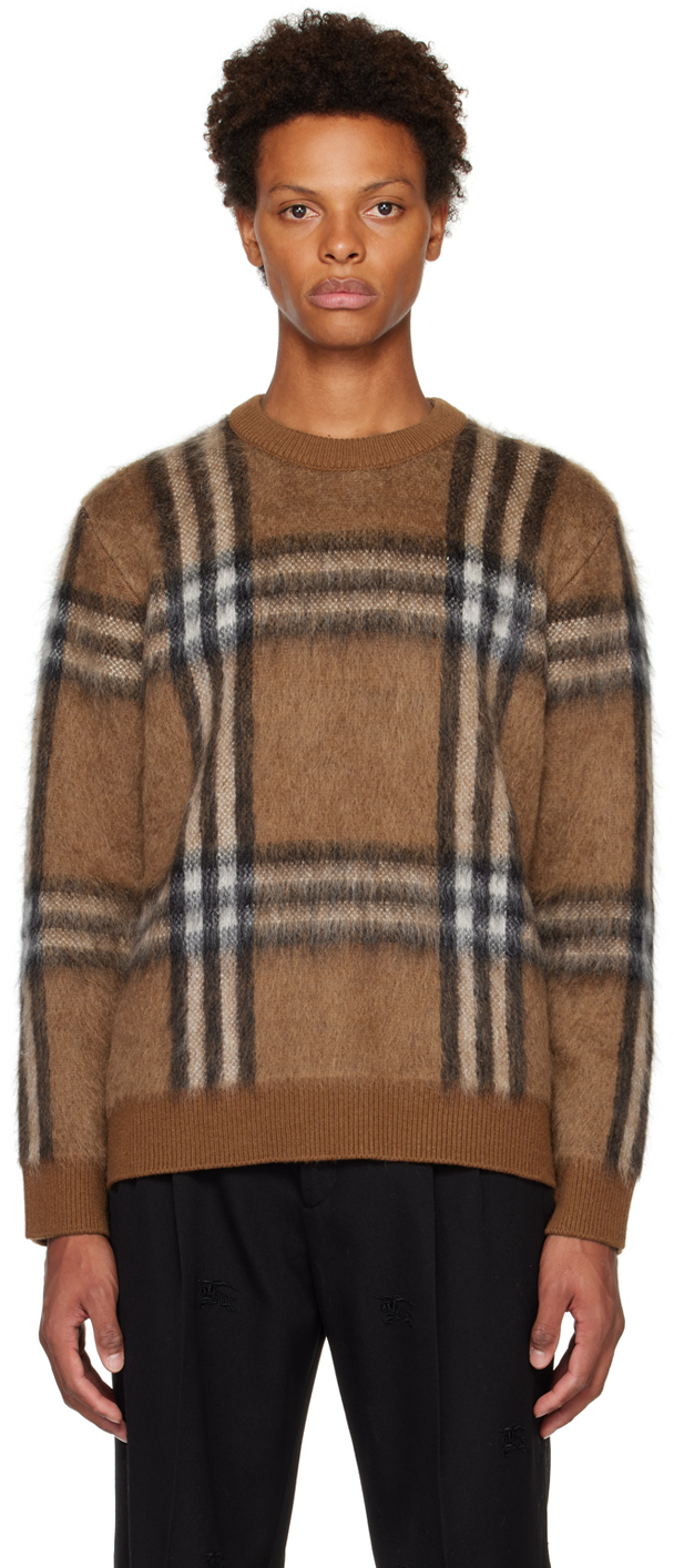 Burberry Brown Check Sweater Burberry
