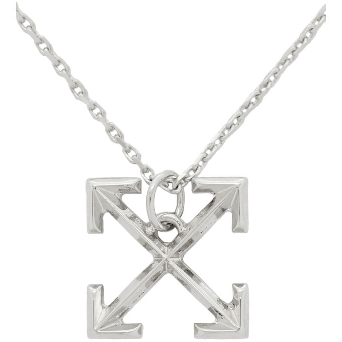 Off-White Silver Small Arrow Necklace 