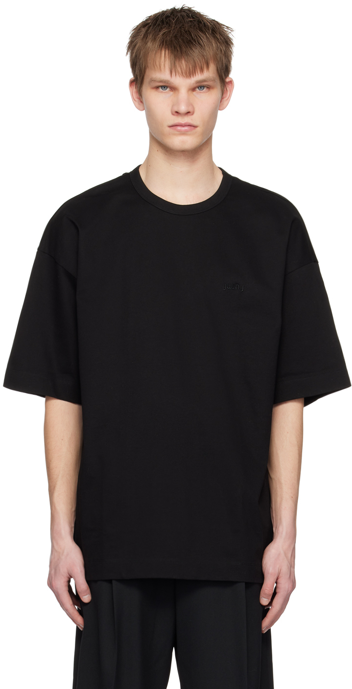 Juun.J Black Embroidered T-Shirt Juun.J