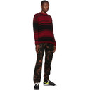 032c Black and Red Striped Logo Sweater