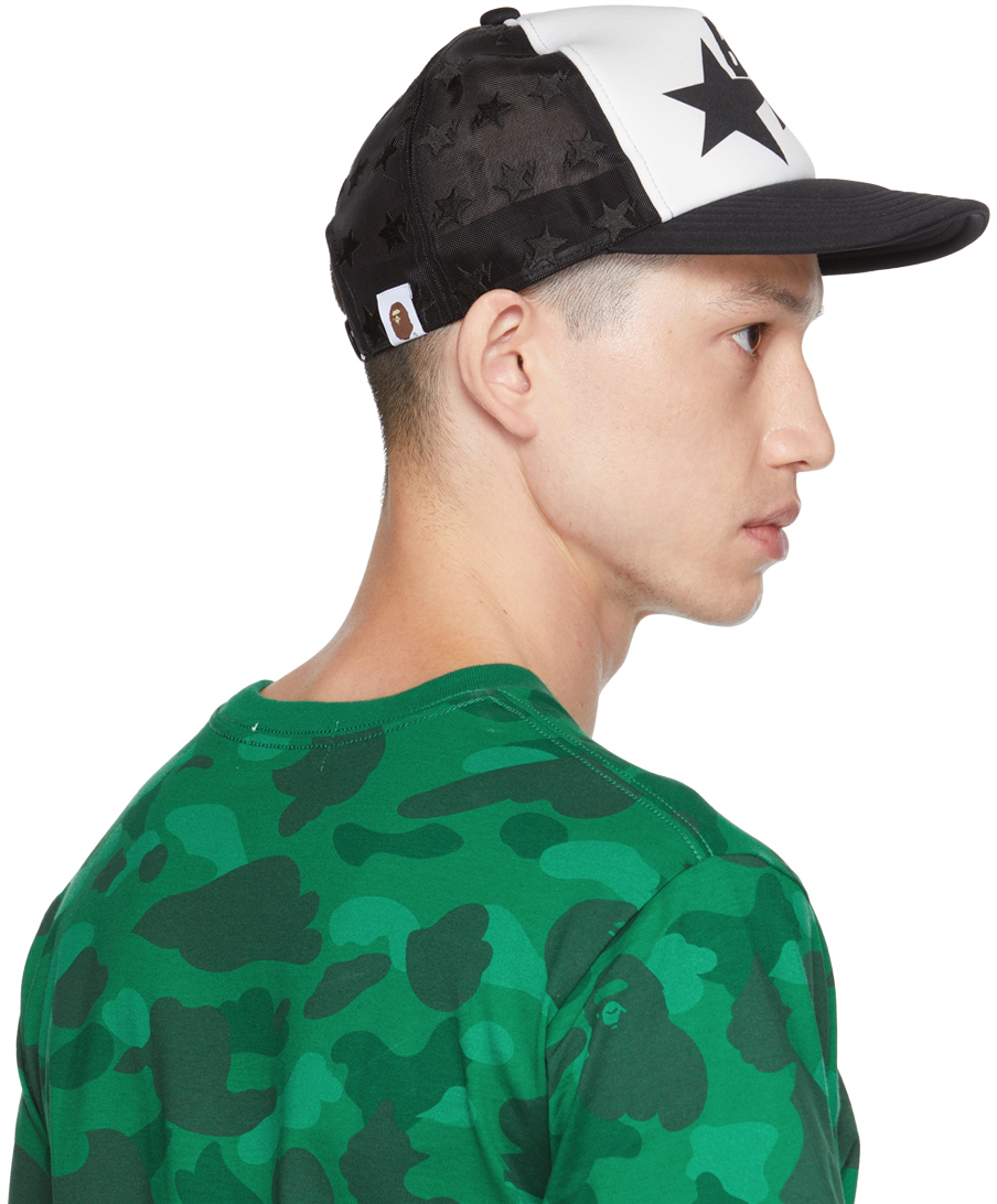 BAPE Black & White Star Cap A Bathing Ape