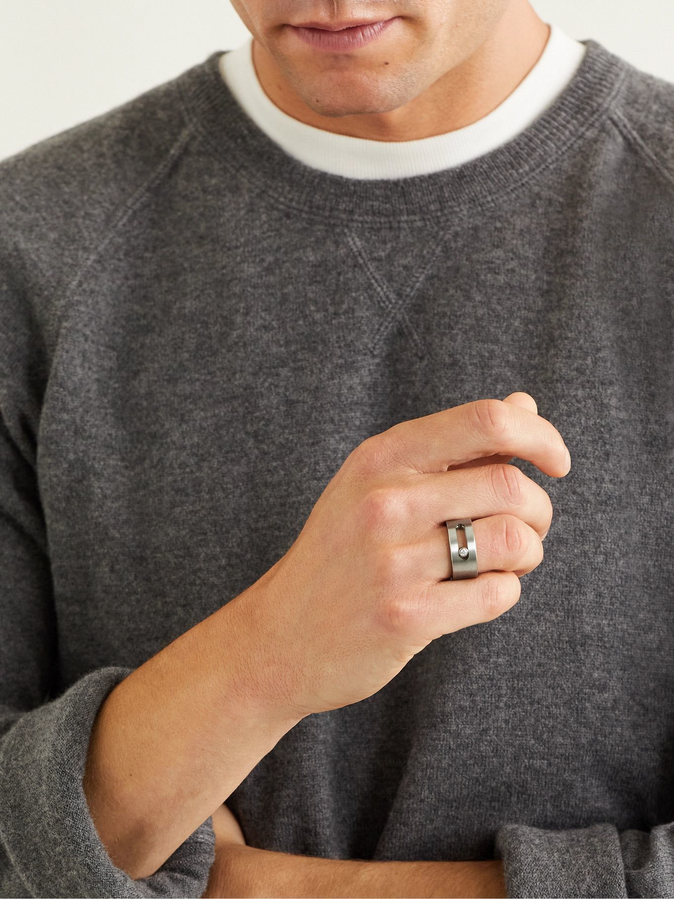 Messika - Move Titanium Diamond Ring - Silver Messika