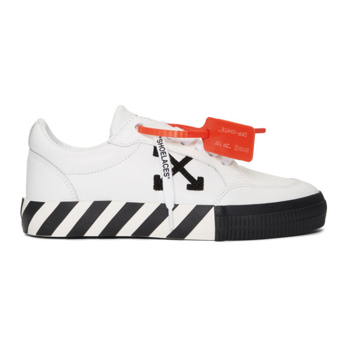Off-White White and Black Low Vulcanized Sneakers Off-White