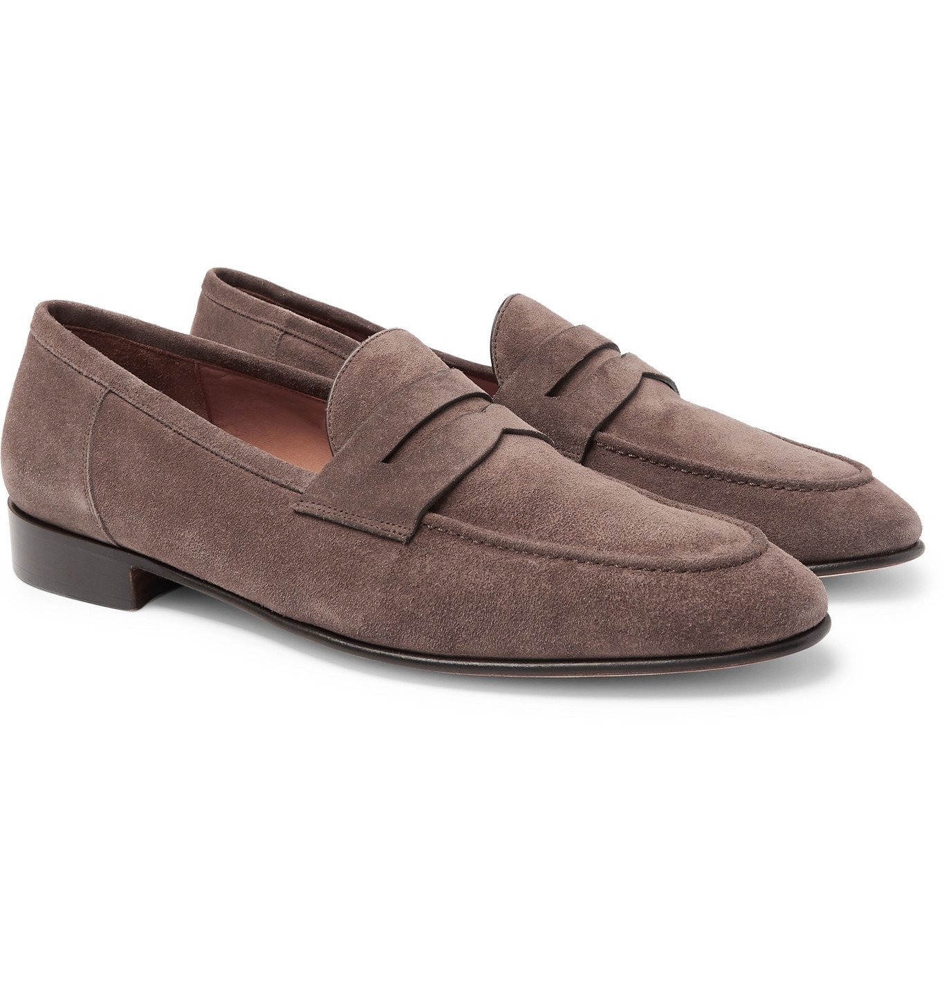 Ralph Lauren Purple Label - Chessing Suede Penny Loafers - Brown Ralph ...