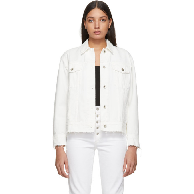 rag and bone White Denim Oversized Jacket Rag and Bone