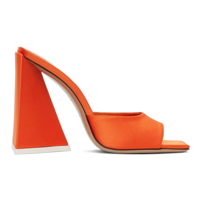 The Attico Orange Satin Devon Heeled 